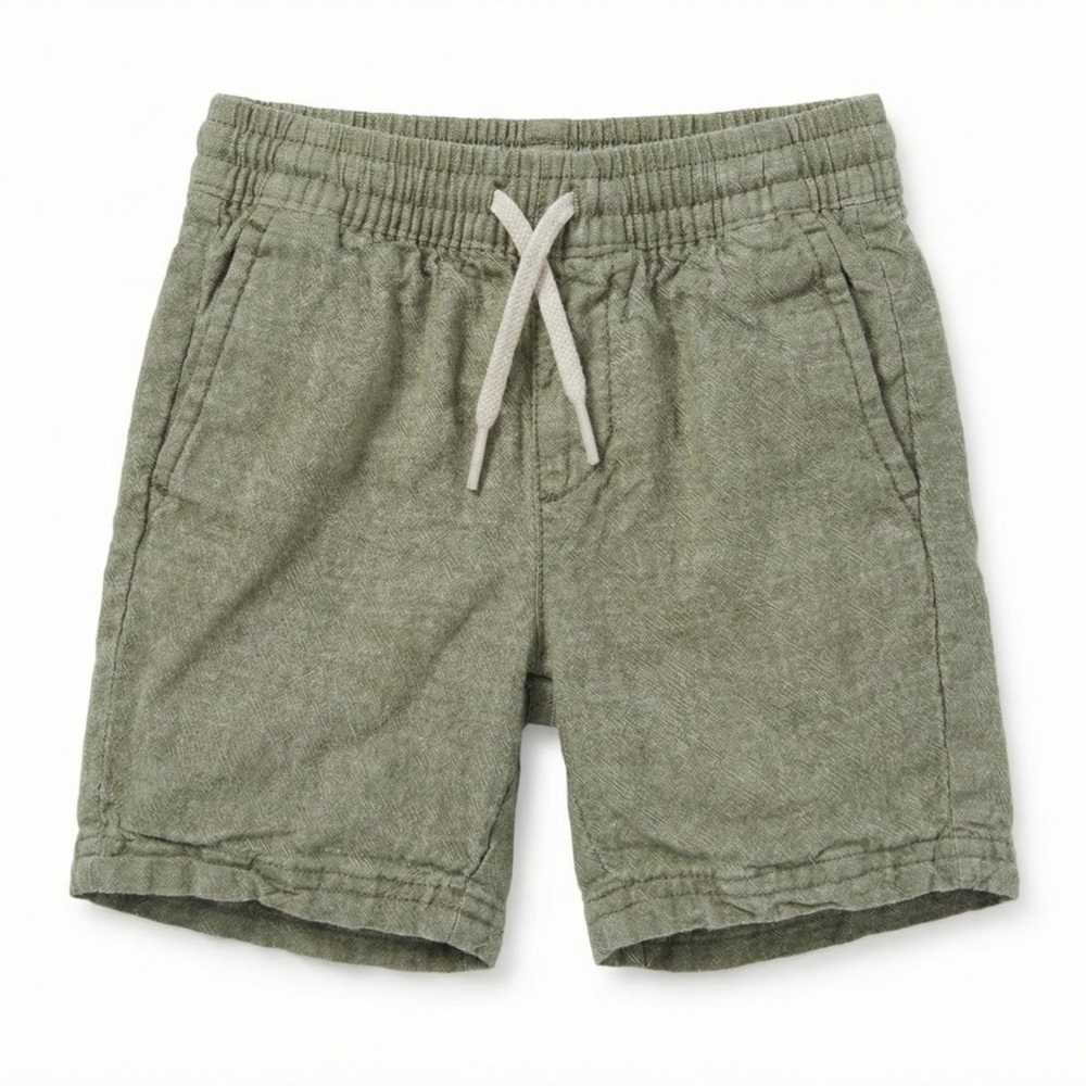Old Navy Toddler Boys Linen Blend Shorts 2T Olive Green Drawstring Summer Casual